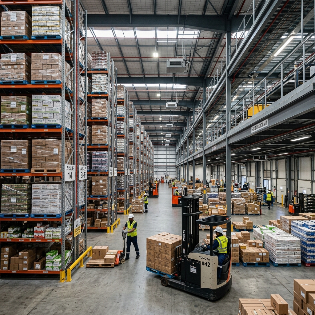 Logistics warehouse interior